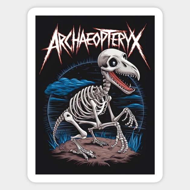Archaeopteryx Skeleton Sticker by animegirlnft